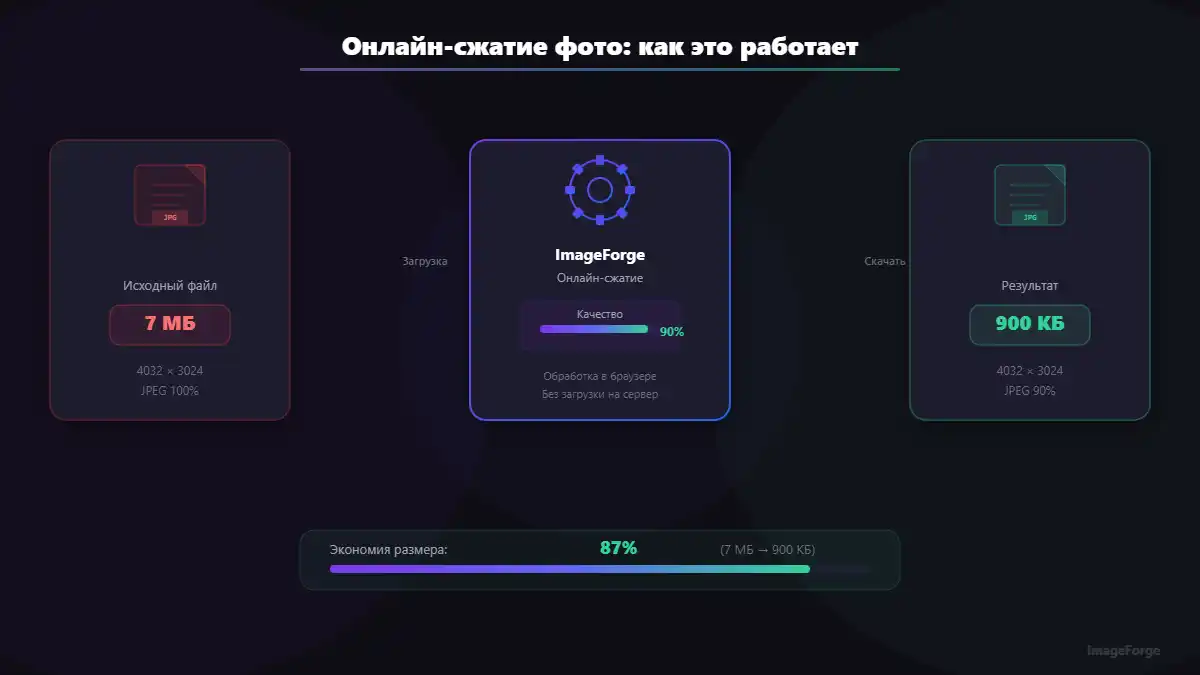 Сжать фото онлайн — схема уменьшения размера файла без потери качества